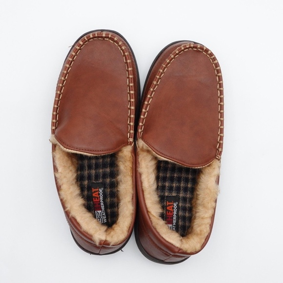 NEW 32 Degrees Venetian Faux Leather Moccasin Slippers 71WT670049 Brown - Picture 5 of 6